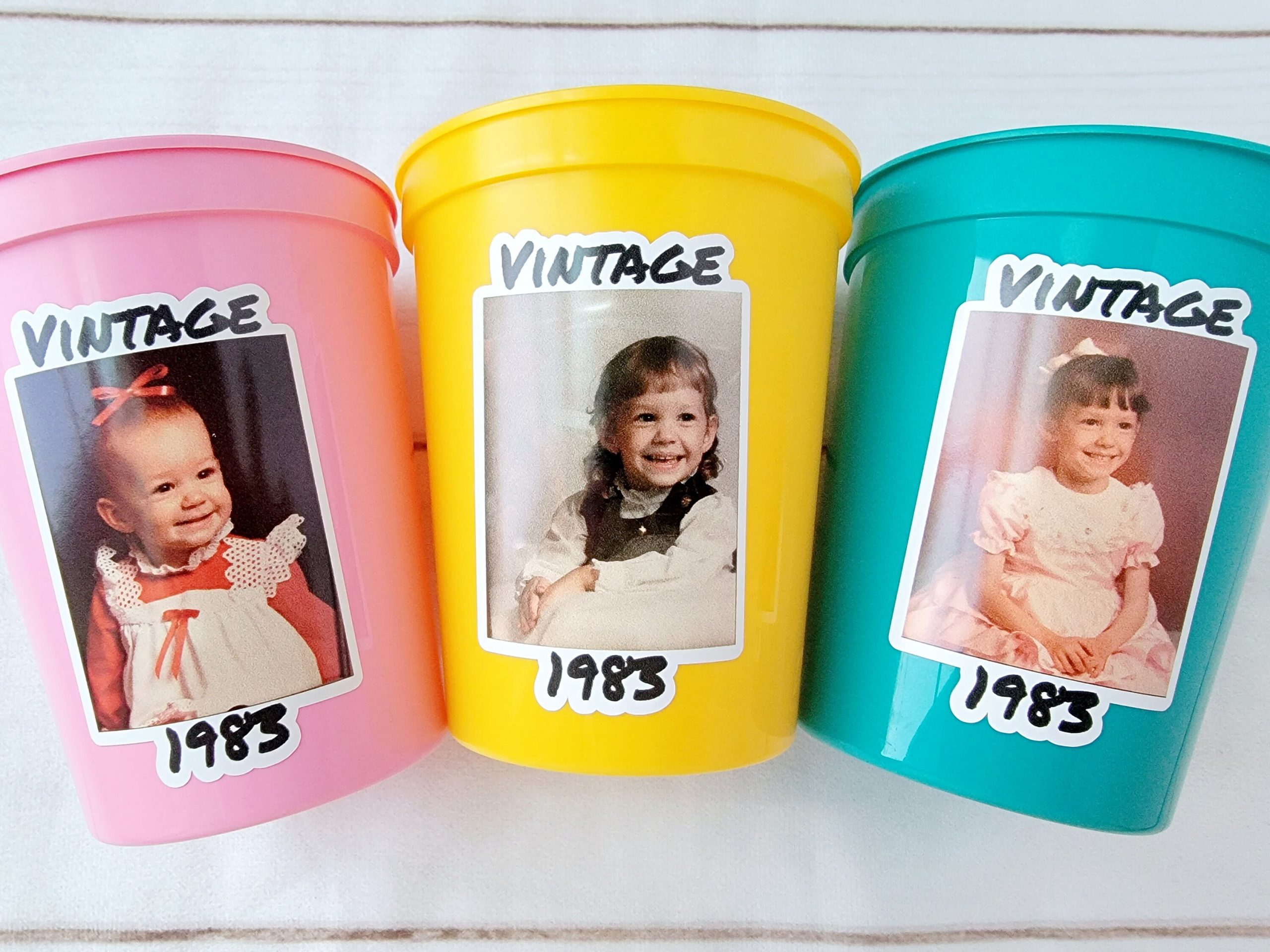 Custom Plastic Party Cups Personalized Party Cups Personalized 40th Birthday Cups Vintage 40th Cups 1985 Custom Face Party Cups Decorations - Image 3