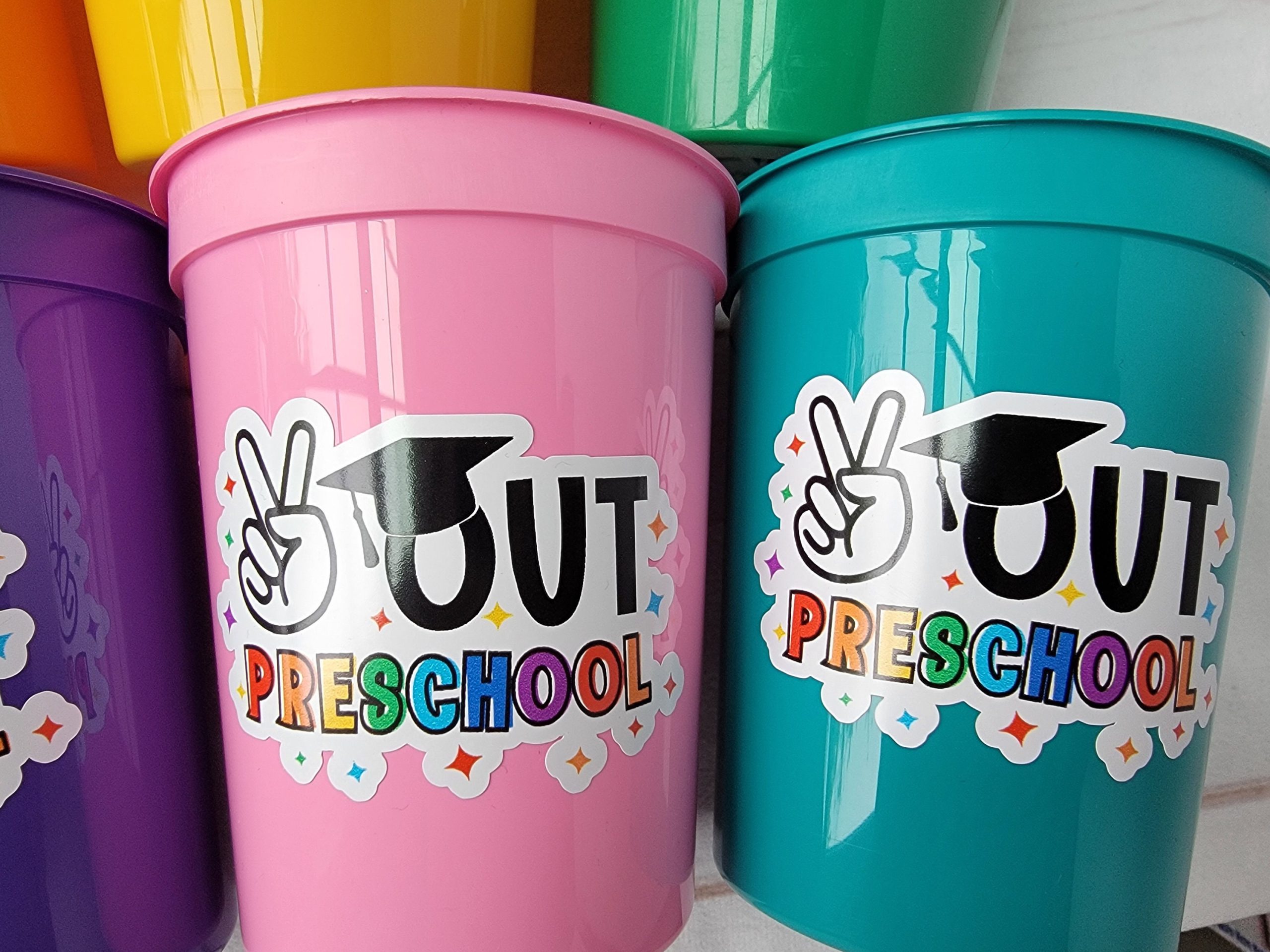 PRESCHOOL GRADUATION CUPS Preschool Graduation Cups Preschool Cups Graduation Party Reusable Cups  Party Favors Pre-K Party Cups Pre-school - Image 2