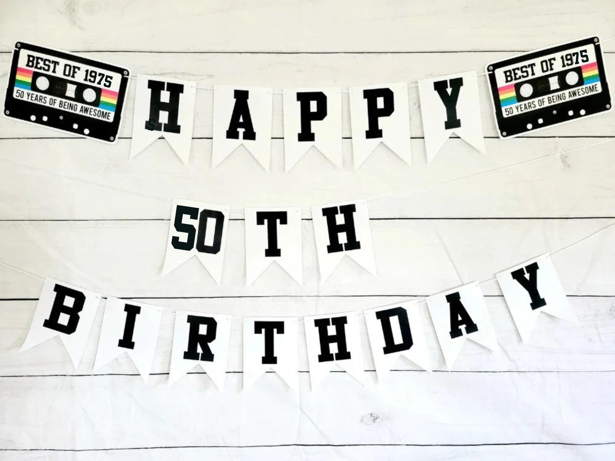 BEST OF 1975 - 50th Birthday Banner 1975 Banner 1975 Party Decorations 50th Party Decorations 50th Party Banner 50 Birthday Party Banner 70s - Image 2