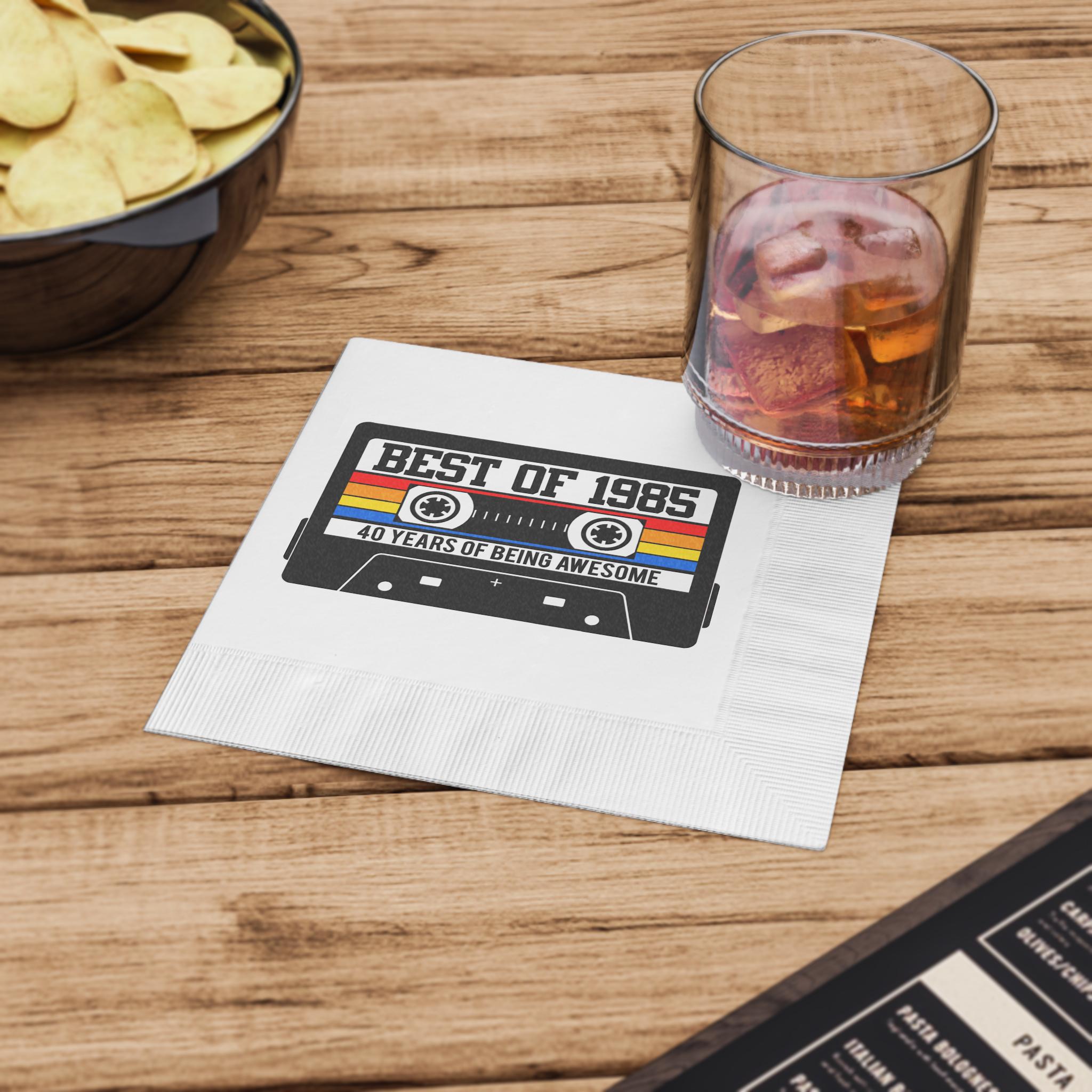 1985 Cassette Tape Napkins 1985 PARTY NAPKINS 1985 Birthday Napkins 1985 Cocktail Napkins 1985 Birthday Decoration 40th Birthday Napkins - Image 5