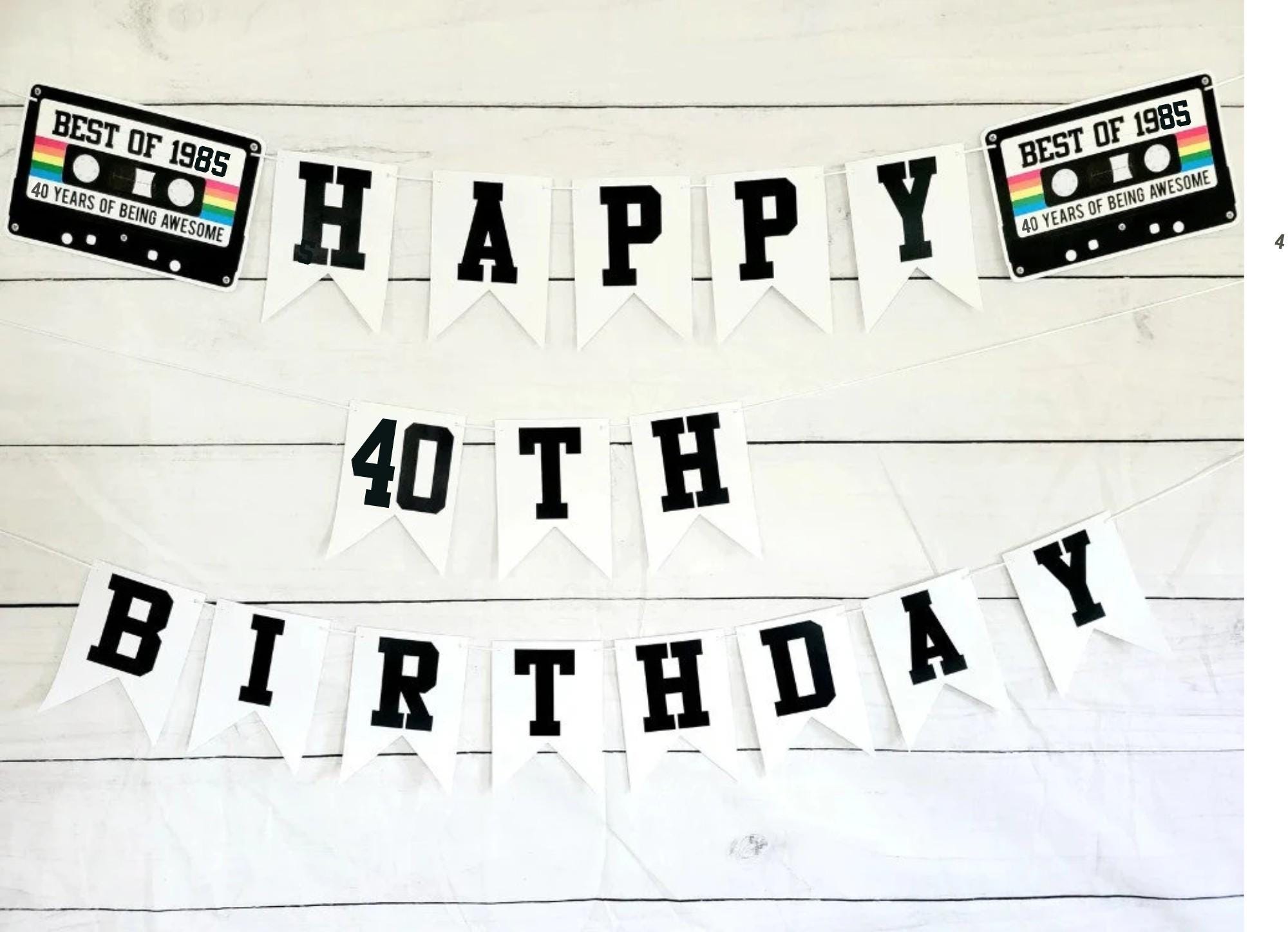 BEST OF 1985 - 40th Birthday Banner 1985 Banner 1985 Party Decorations 40th Party Decorations 40th Party Banner 40 Birthday Party Banner 80s - Image 2