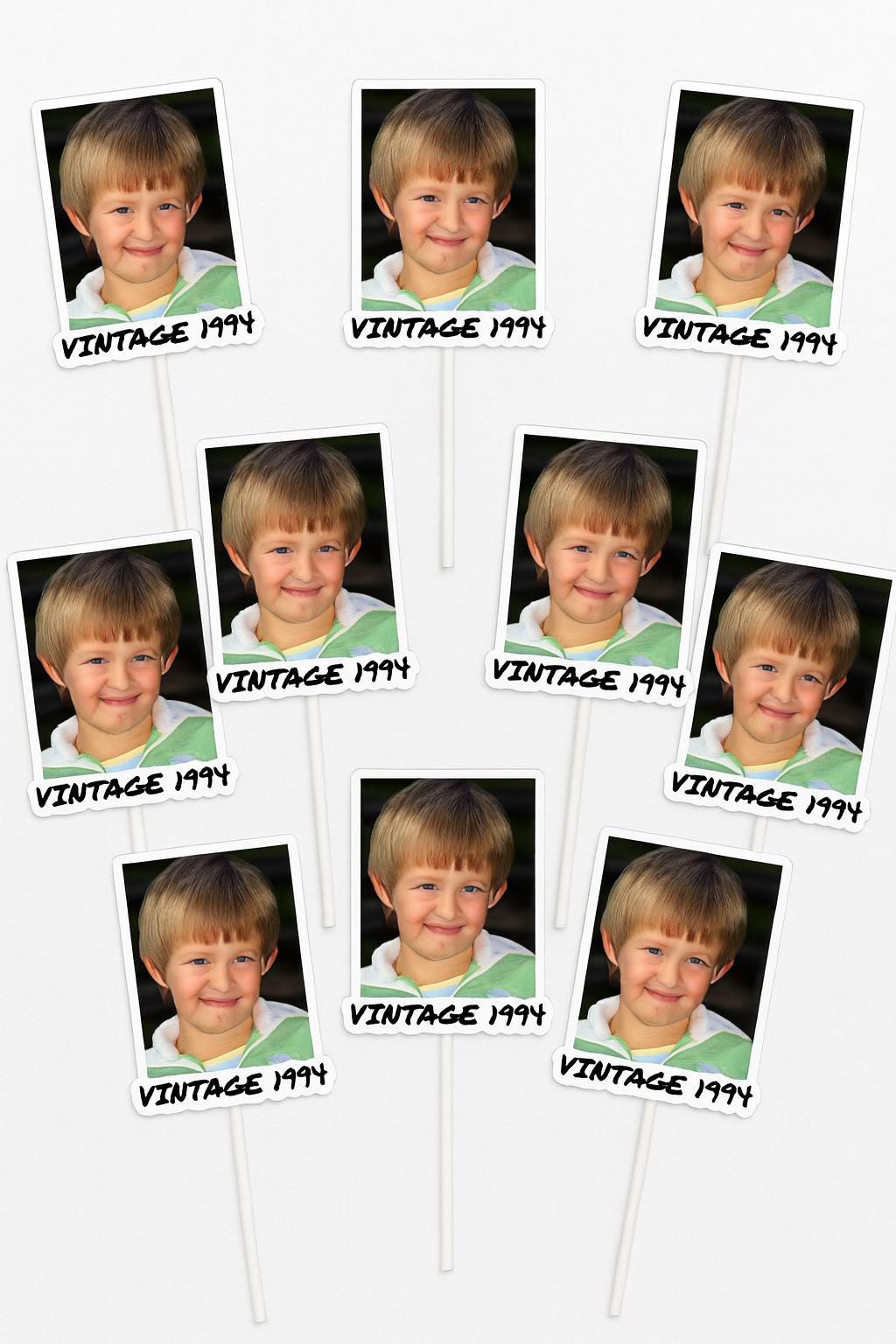 Custom Cupcake Toppers, Personalized Birthday Cupcake Toppers, Vintage 30th, Vintage 40th, Vintage 50th, Vintage 60th, Photo Cupcake Toppers - Image 2