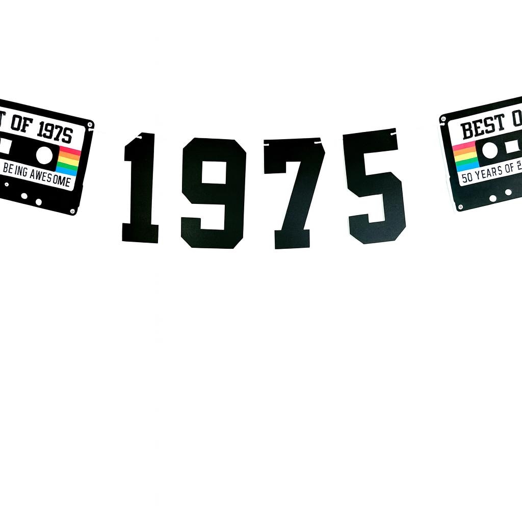 BEST OF 1975 - 50th Birthday Banner 1975 Banner 1975 Party Decorations 50th Party Decorations 50th Party Banner 50 Birthday Party Banner 70s - Image 3