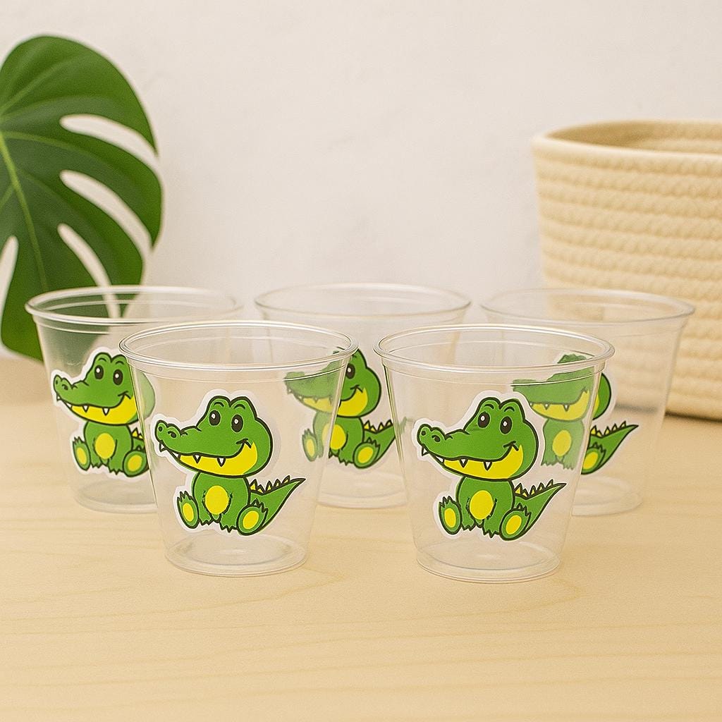 ALLIGATOR PARTY CUPS - Alligator Birthday Cups Alligator Party Favors Alligator Baby Shower Alligator Party Decorations Alligator Supplies - Image 3