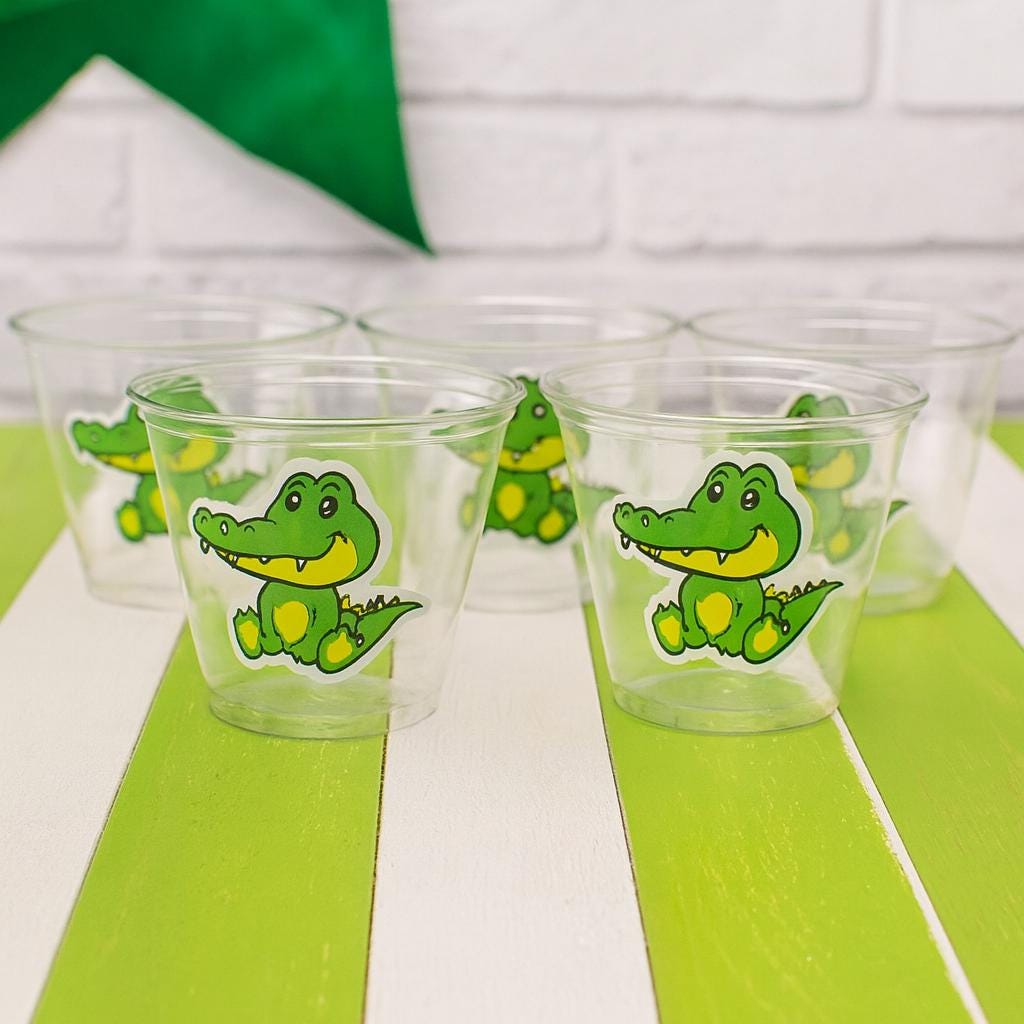ALLIGATOR PARTY CUPS - Alligator Birthday Cups Alligator Party Favors Alligator Baby Shower Alligator Party Decorations Alligator Supplies - Image 4
