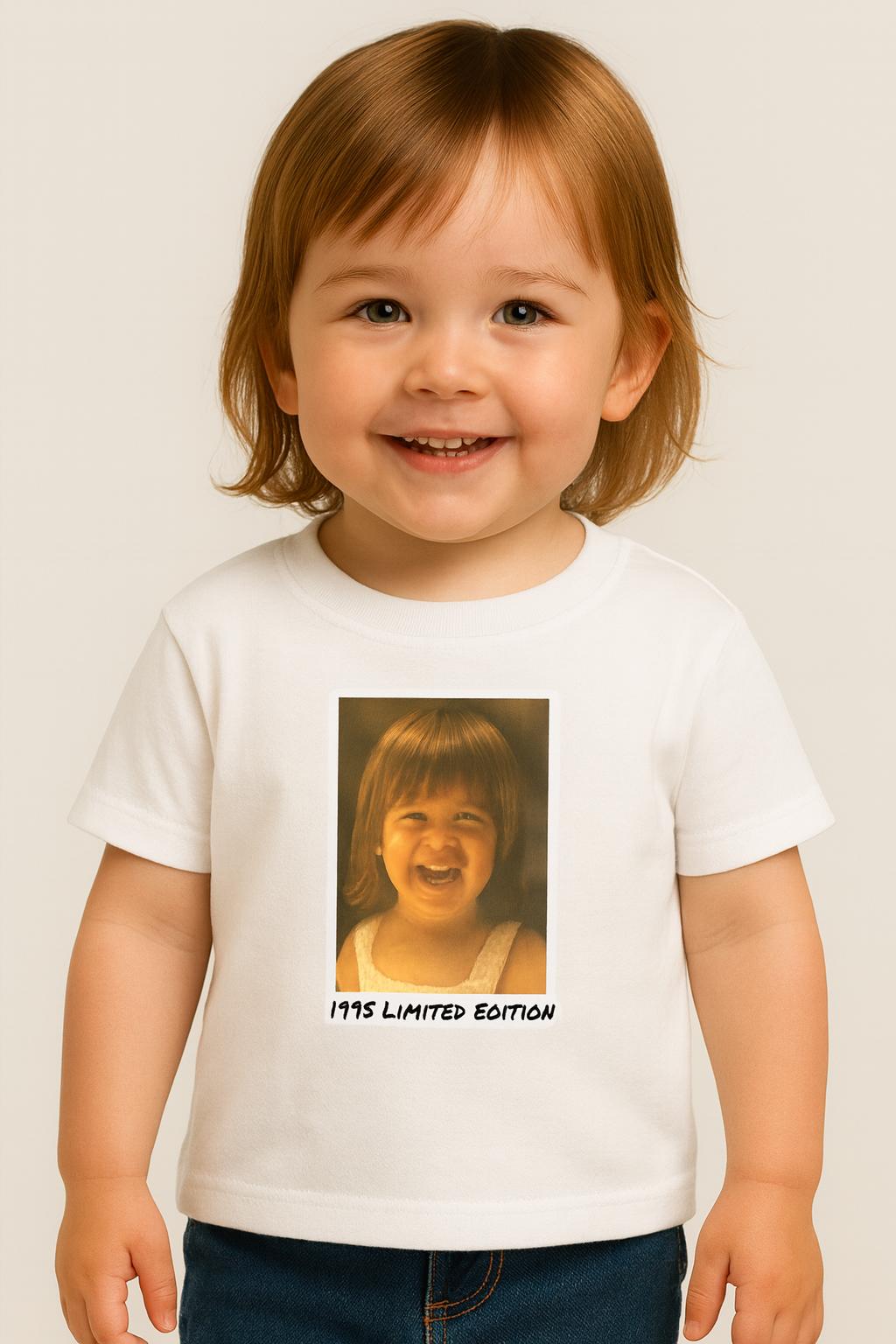 Custom Toddler Short Sleeve Tee - Personalized Kids Shirt with Photo and Year, Picture Shirt for Birthday, Children's Clothing, Customized - Image 2