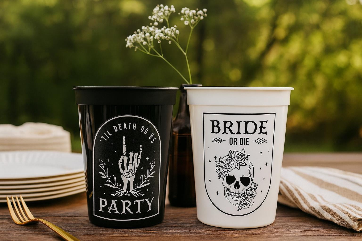 Bride or Die Cups Till Death Do Us Party Cups Bachelorette Party Cups Black Wedding Cups Bachelorette Party Favors Wedding Gifts Bridesmaids - Image 4