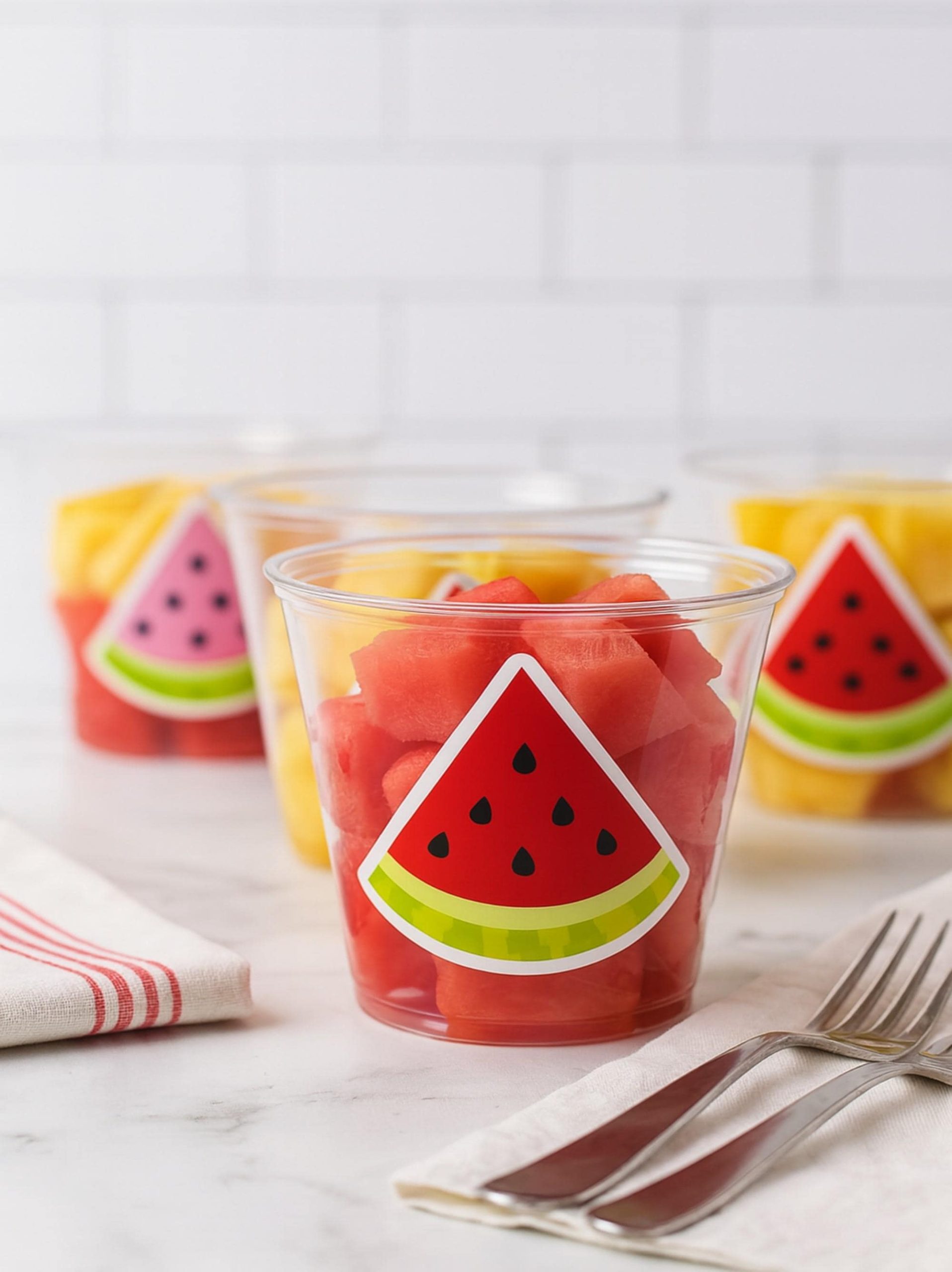 WATERMELON PARTY CUPS - Watermelon Party Favors Watermelon Treat Cups Watermelon Birthday One in a Melon First Birthday 1st Birthday - Image 2