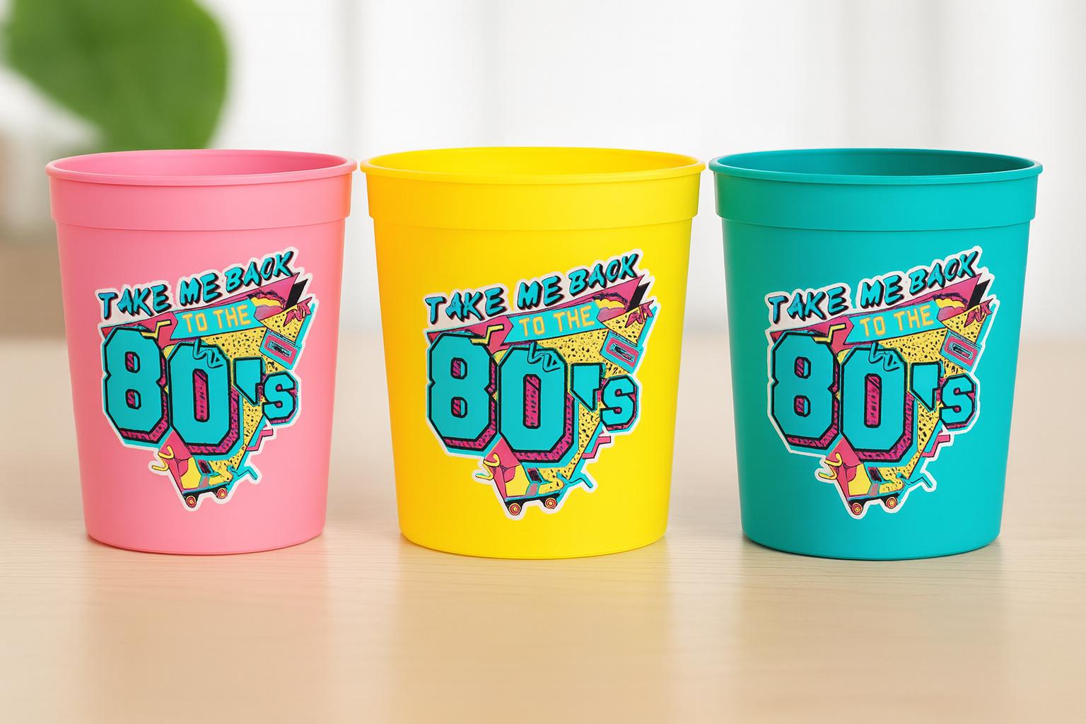 I Love the 80'S PARTY CUPS - 80's Birthday Cups 80's Party Cups 80's Decorations 80's Birthday Party 80's Birthday Party Decorations 80s - Image 3