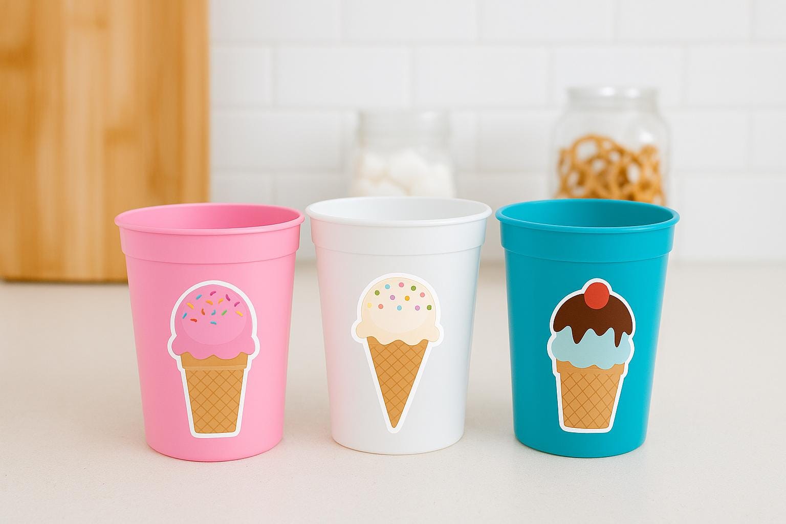 ICE CREAM PARTY Cups - Ice Cream Birthday Ice Cream Party Ice Cream Treat Cups Ice Cream Party Cups Ice Cream Decorations Ice Cream Cups - Image 2