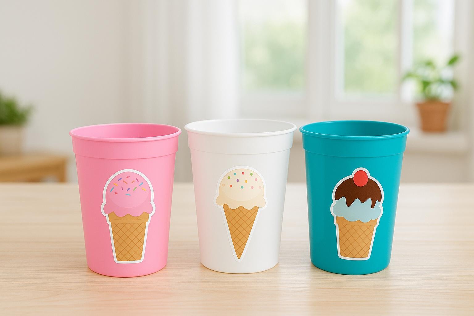 ICE CREAM PARTY Cups - Ice Cream Birthday Ice Cream Party Ice Cream Treat Cups Ice Cream Party Cups Ice Cream Decorations Ice Cream Cups - Image 3
