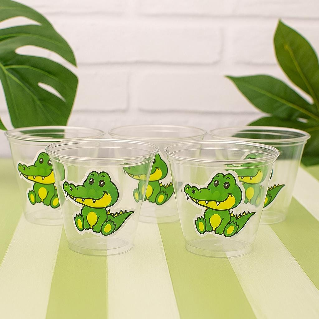ALLIGATOR PARTY CUPS - Alligator Birthday Cups Alligator Party Favors Alligator Baby Shower Alligator Party Decorations Alligator Supplies - Image 5