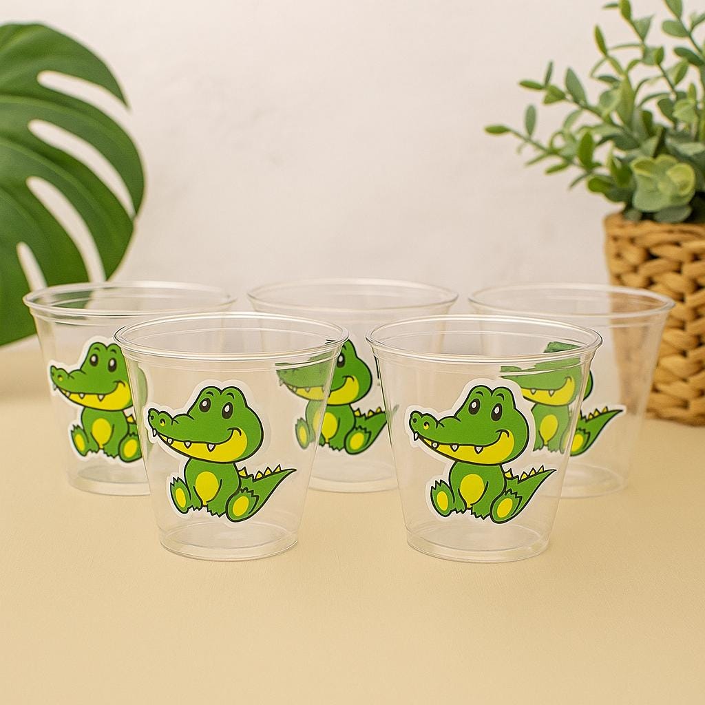 ALLIGATOR PARTY CUPS - Alligator Birthday Cups Alligator Party Favors Alligator Baby Shower Alligator Party Decorations Alligator Supplies - Image 6