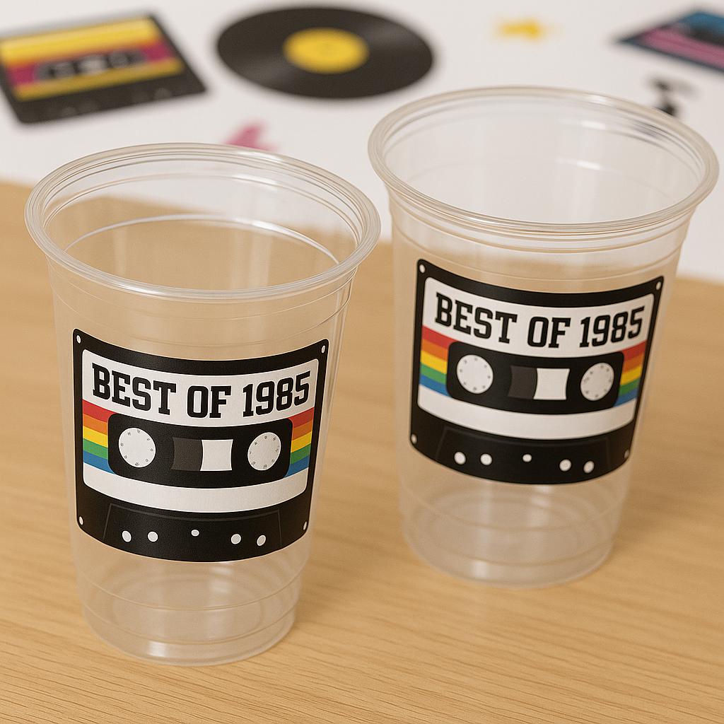 40th PARTY CUPS 40th Birthday Decoration 40th Party Favors 40th Party 40th Birthday Cassette Tape Party Best of 1985 Birthday Vintage 1985 - Image 2
