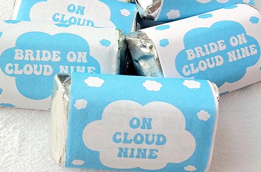 30 - Bride ON CLOUD NINE Stickers - Bachelorette Favors Candy Wrap Stickers Bachelorette Stickers Wedding Stickers Bachelorette Party Favors - Image 2