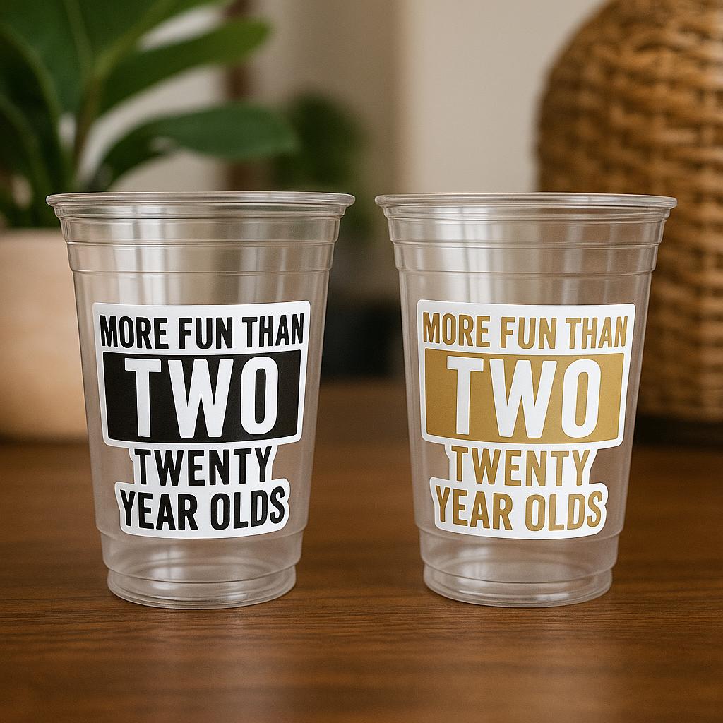 40th Birthday Cups, More Fun Than Two 20 Year Olds, 40th Party Decorations, 40th Birthday Favors, Forty Party Supplies, 40th Birthday Party - Image 2