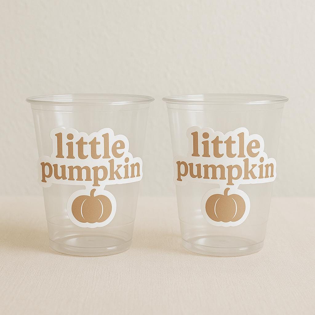 PUMPKIN PARTY CUPS - Little Pumpkin First Birthday Decoration Little Pumpkin Party Fall Baby Shower Fall Party Cups Thanksgiving Cups Little - Image 2