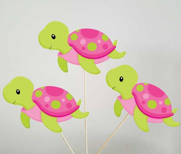 Turtle Garland, Turtle Banner, Turtle Decorations, Under the Sea Banner, Garland, Pink Turtle, Baby Shower, Photo Prop (114171030P) - Image 3
