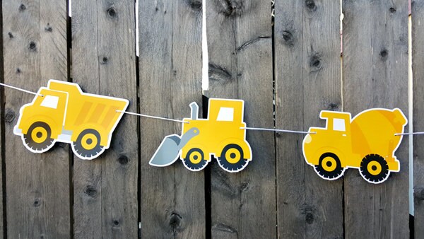 Construction Party Garland, Construction Garland, Construction Banner, Construction Cone Garland, Construction Cone Banner (22017150A) - Image 2