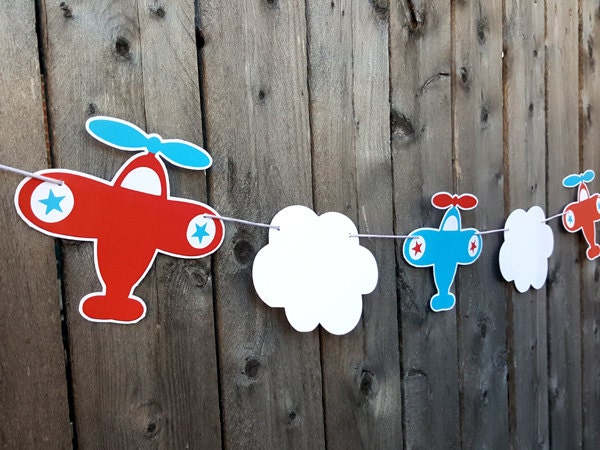 Airplane Garland, Airplane Banner, Airplane Party Garland, Airplane Baby Shower, Airplane Banner, Airplane Photo Prop (48171013P) - Image 3
