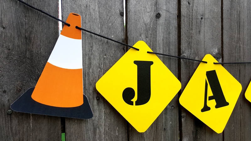 Construction Birthday Banner, Construction Banner (BANN-57171221P) - Image 2