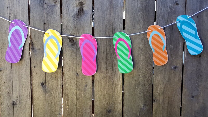 Flip Flop Garland, Flip Flop Banner, Flop Flop Decorations, Photo Prop, Beach Banner, Beach Garland, Beach Wedding, Beach Banner, Summer - Image 2