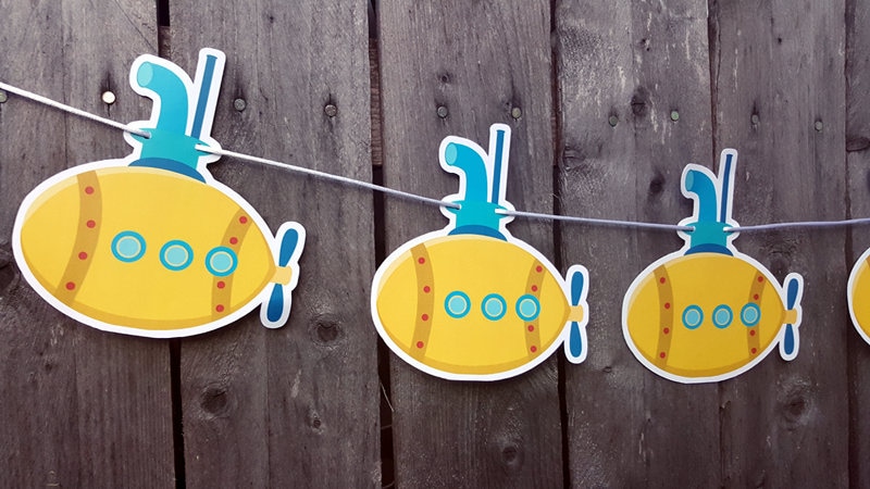 Submarine Banner, Submarine Garland, Submarine Decorations, Submarine Party, Submarine - Image 2