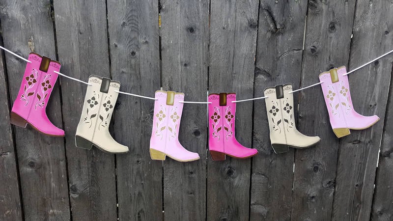 COWGIRL PARTY GARLAND - Cowgirl Boot Garland Cowgirl Boot Banner Cowgirl Garland Cowgirl Banner Cowgirl Birthday Cowgirl Cowgirl Decorations - Image 2