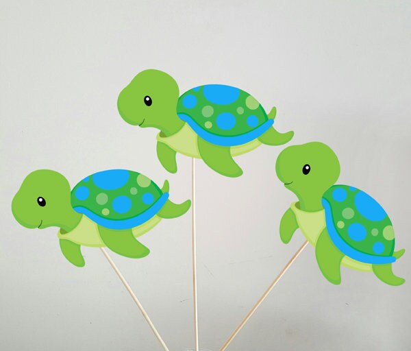 Turtle Garland, Turtle Banner, Turtle Decorations, Under the Sea Banner, Garland, Green Turtle, Baby Shower, Photo Prop - Image 3
