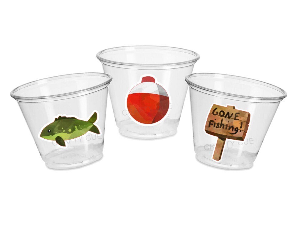 FISHING PARTY CUPS - Gone Fishing Party Fishing Party The Big One Fishing Bobber Decorations Fishing Birthday Fishing First Party Bait Cups - Image 2