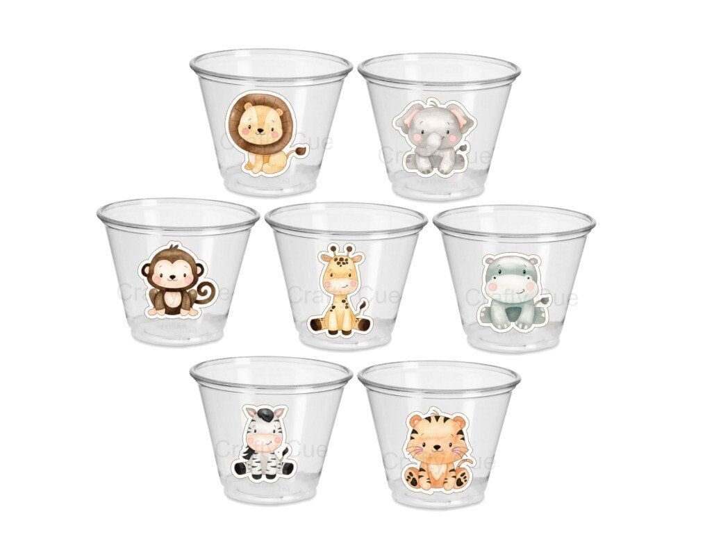 SAFARI PARTY CUPS Safari Birthday Cups Safari Birthday Safari Party Safari Decorations Safari Baby Shower Safari Favors Jungle Party Cups - Image 2
