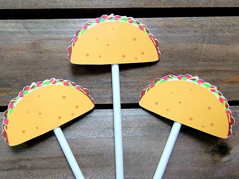 Taco Cupcake Toppers, Taco Birthday, Taco Party, Fiesta, Cinco De Mayo - Image 2