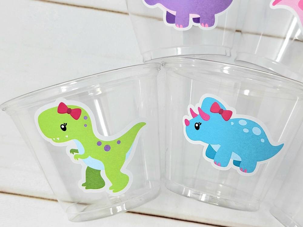 DINOSAUR PARTY CUPS - Girl Dinosaur Party Cups Girl Dinosaur Decorations Dinosaur Party Decorations Dinosaur Birthday Girl Dinosaur Party - Image 4