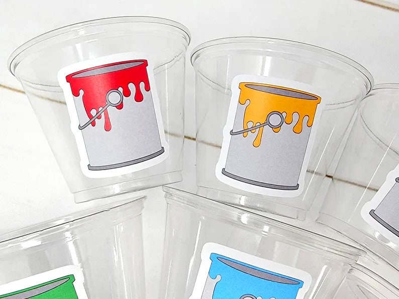 ART PARTY CUPS - Art Painting Party Treat Cups Paint Party Favors Art Party Cups Art Party Treat Cups Painting Party Favor Art Party Favor - Image 2