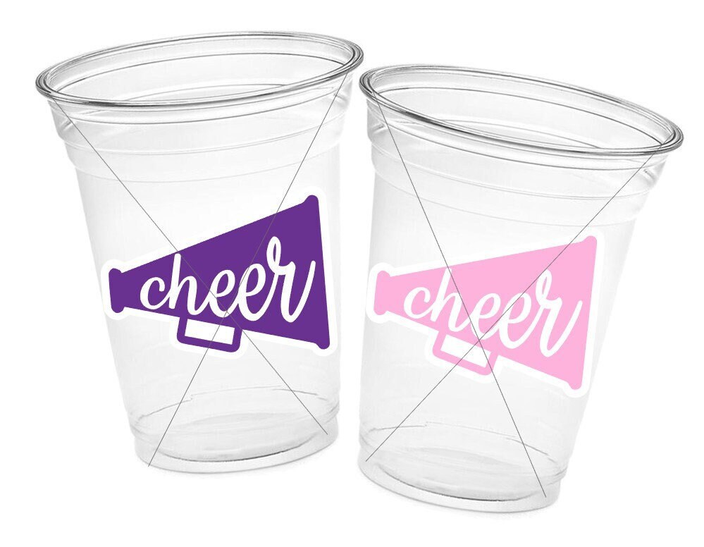CHEERLEADING PARTY CUPS - Cheer Party Cups Cheerleader Party Cups Cheer Birthday Party Cheer Party Favors Cheer Baby Shower Cups Cheer Squad - Image 2