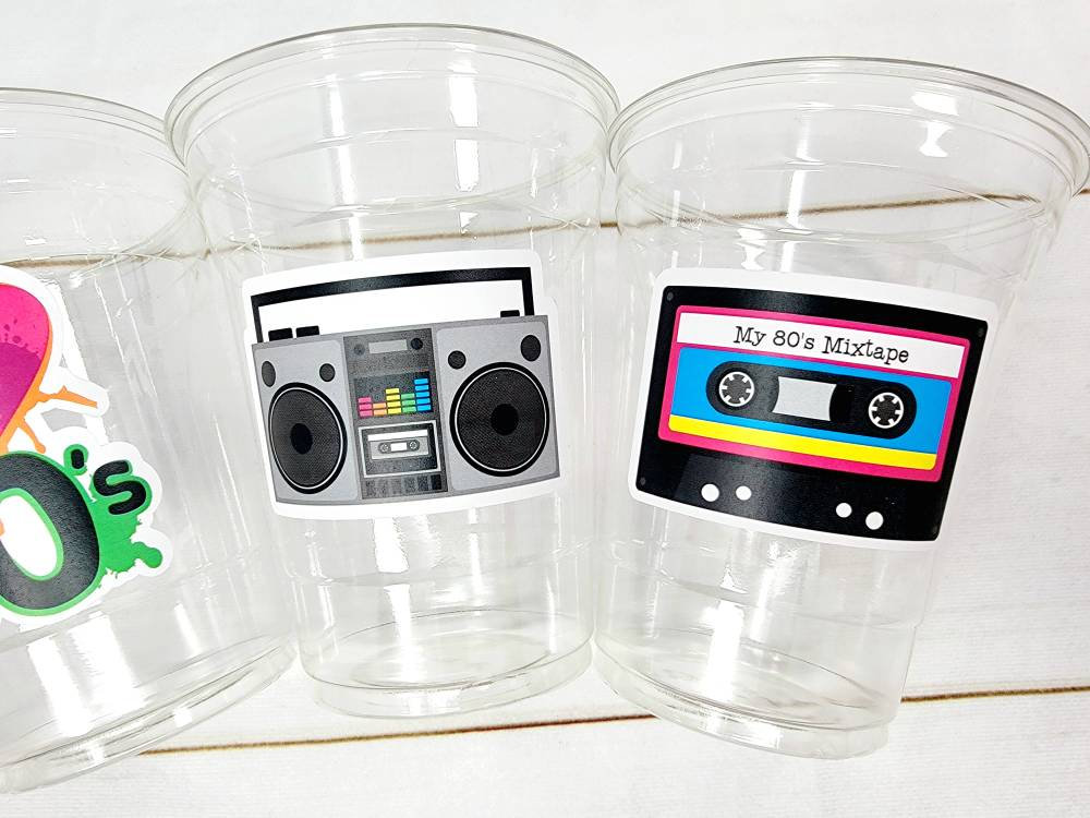 I Love the 80'S PARTY CUPS - 80's Birthday Cups 80's Party Cups 80's Decorations 80's Birthday Party 80's Birthday Party Decorations 80s 90s - Image 3