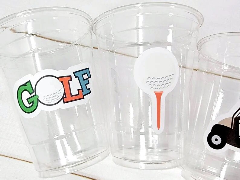 GOLF PARTY CUPS - Golfing Party Cups Golf Birthday Golf Party Golf Decorations Golf Party Supplies Golfing Cups Golf Cups Golf Favors - Image 2