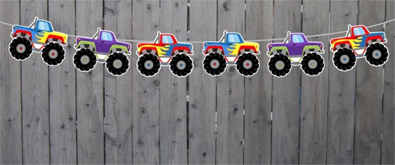 Monster Truck Banner, Monster Truck Decorations, Monster Truck Party Banner, Monster Truck Party Decorations, Monster Truck Party Sign - Image 2