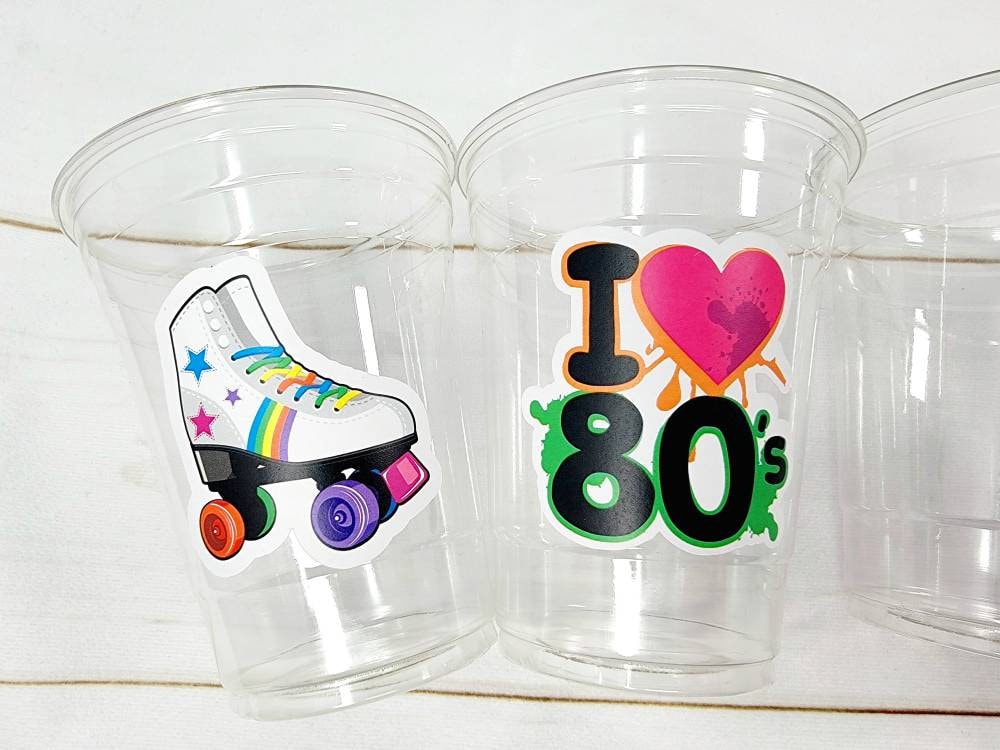 I Love the 80'S PARTY CUPS - 80's Birthday Cups 80's Party Cups 80's Decorations 80's Birthday Party 80's Birthday Party Decorations 80s 90s - Image 2
