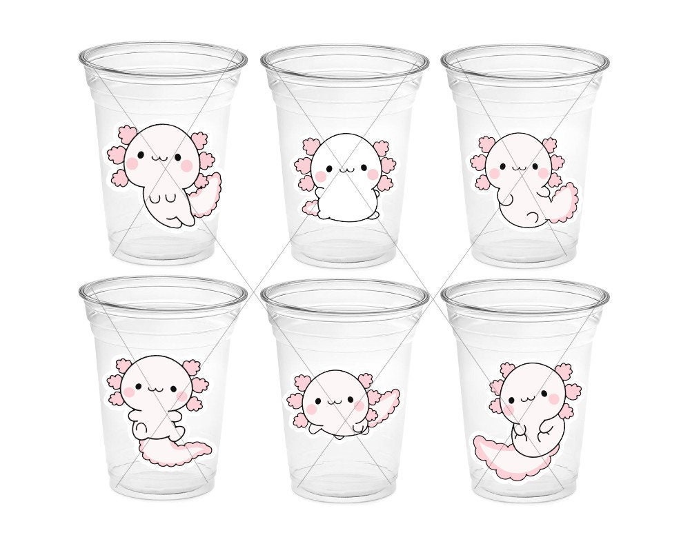 AXOLOTL PARTY CUPS - Axolotl Cups Axolotl Birthday Party Axolotl Party Cups Axolotl Baby Shower Axolotl Party Favors Axolotl Favors Axolotl - Image 3