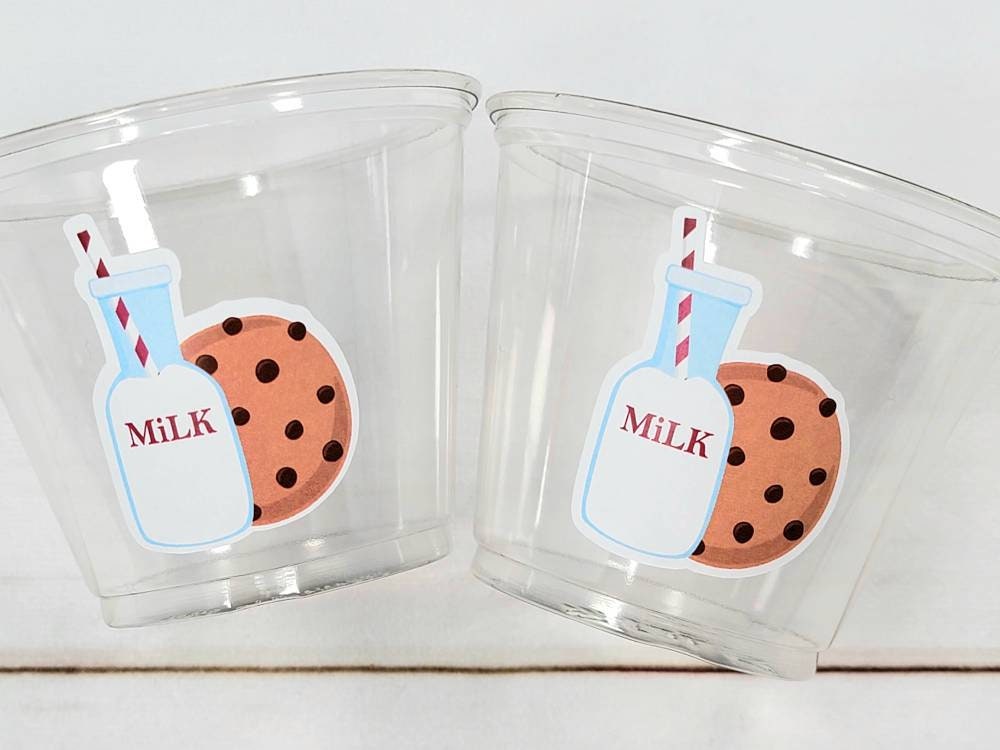 Milk Decorations Cookies Party Cups, Milk Cups and Cookies Cups Party Favors Milk Treat Cups Milk Birthday Cookies Birthday Favors Cups - Image 2