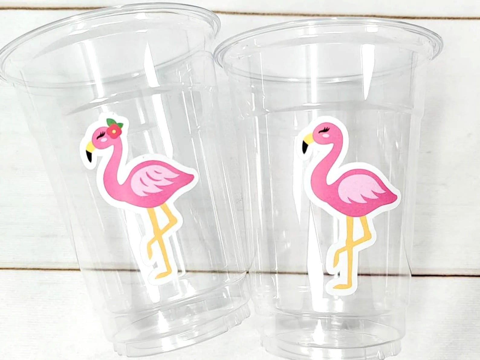 FLAMINGO PARTY CUPS - Flamingo Cups Flamingo Birthday Party Decorations Flaming Baby Shower Flamingo Bachelorette Cups Flamingo Party Favors - Image 2