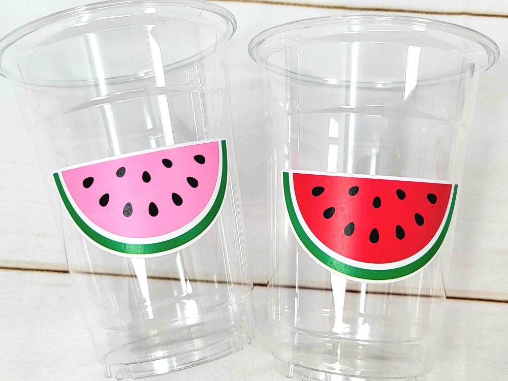 WATERMELON PARTY CUPS - Watermelon Party Favors Watermelon Treat Cups Watermelon Birthday One in a Melon First Birthday 1st Birthday - Image 2