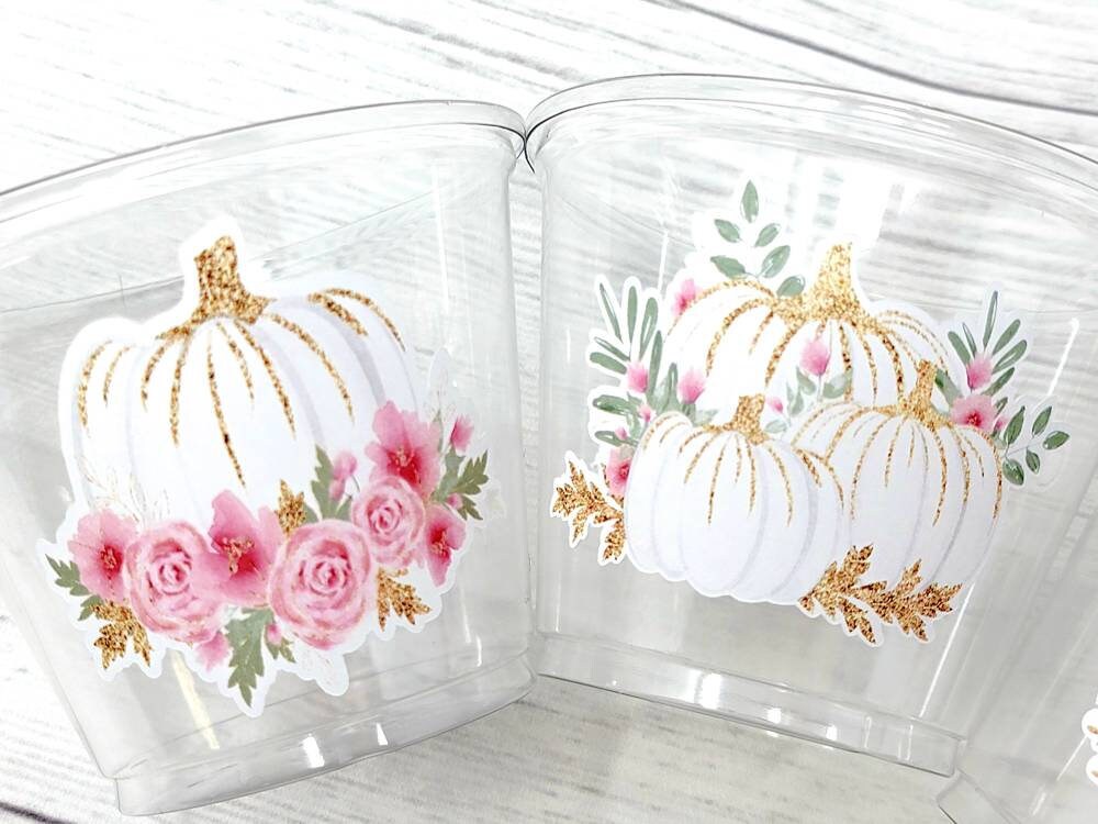 PINK PUMPKIN PARTY Cups - Pumpkin Party Cups Pink and Gold Pumpkin Cups Little Pumpkin Fall Baby Shower Pink Pumpkin Little Pumpkin Cups - Image 4