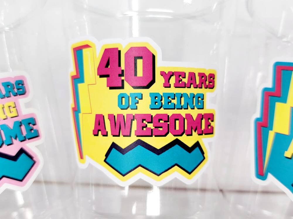 40th PARTY CUPS - 1983 Cups 40th Birthday Party 40th Birthday Favors 40th Party Cups 40th Party Decorations 1983 Birthday Party Cups 80s Cup - Image 2