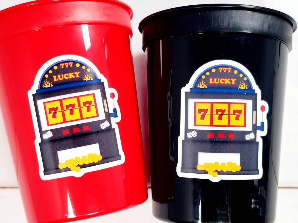 CASINO PARTY CUPS - Casino Cups Casino Birthday Casino Party Slot Machine Cups Slots Slot Party Decorations Casino Birthday Party Decoration - Image 4