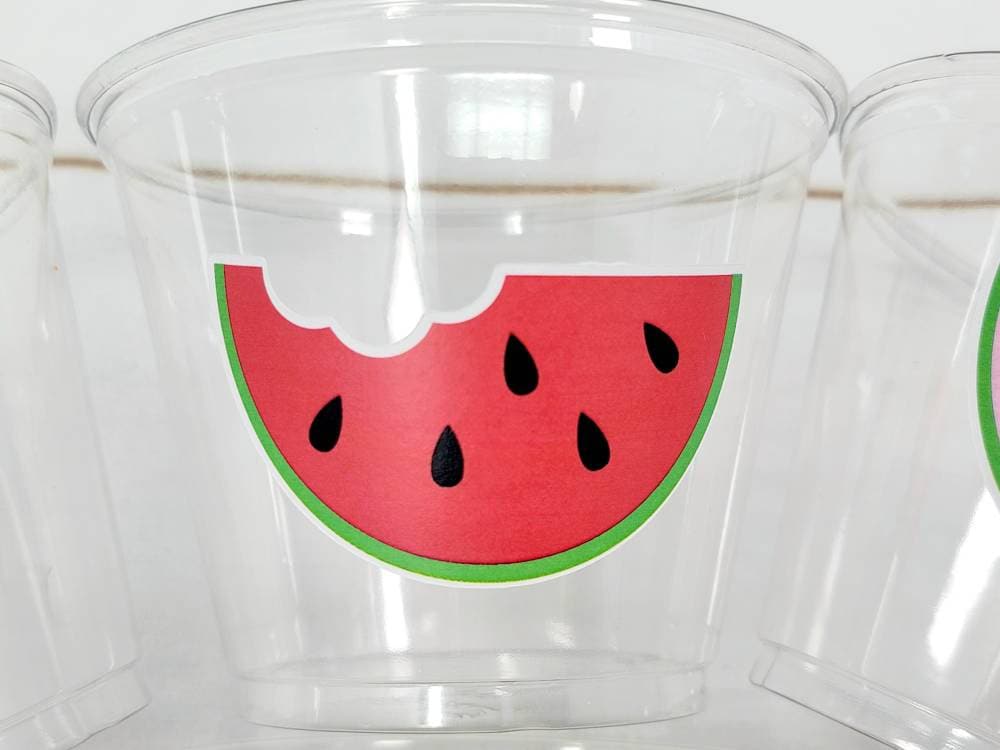 WATERMELON PARTY CUPS - Watermelon Party Favors Watermelon Treat Cups Watermelon Birthday One in a Melon First Birthday 1st Birthday - Image 3