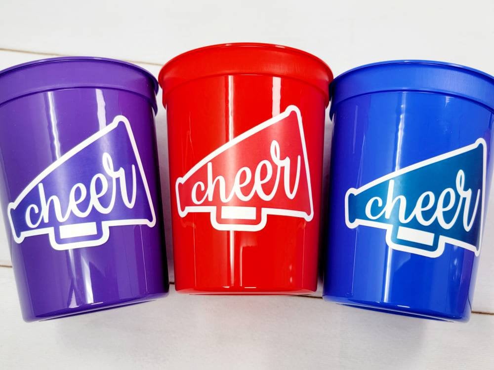CHEERLEADING PARTY CUPS - Cheer Party Cups Cheerleader Party Cups Cheer Birthday Party Cheer Party Favors Cheer Baby Shower Cups Cheer Squad - Image 2