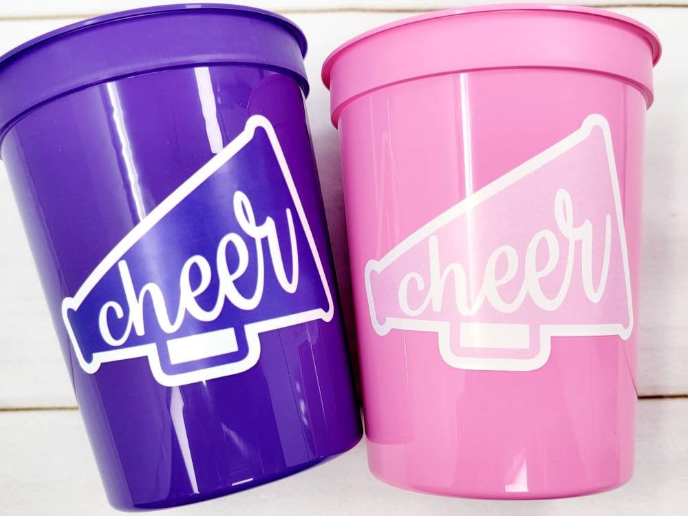 CHEERLEADING PARTY CUPS - Cheer Party Cups Cheerleader Party Cups Cheer Birthday Party Cheer Party Favors Cheer Baby Shower Cups Cheer Squad - Image 3