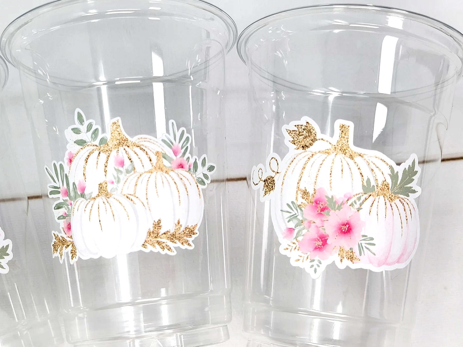 PINK PUMPKIN PARTY Cups - Little Pumpkin First Birthday Decoration Little Pumpkin Party Fall Baby Shower Fall Party Cups Thanksgiving Cups - Image 2